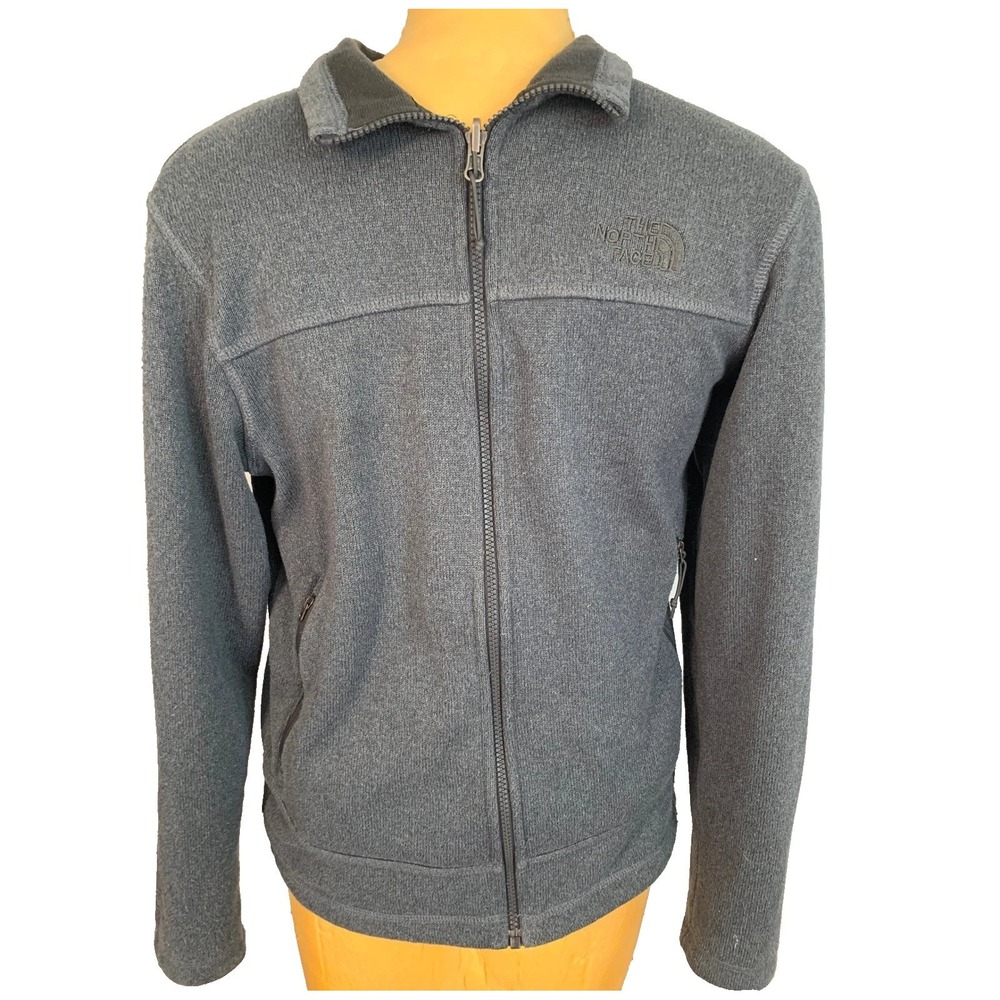 The North Face Mens Gray Sweater Fleece Full Zip Jacket Small S GUC